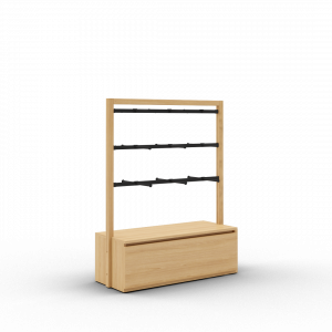 Toline gondole 1500 avec 3 barres penderie et double facing