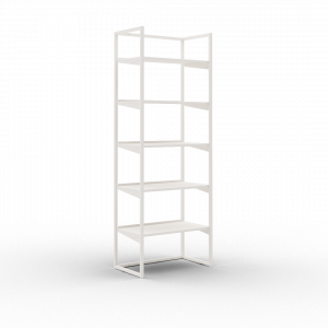 Coline 2200, meuble mural autoportant blanc 5 étagères métal