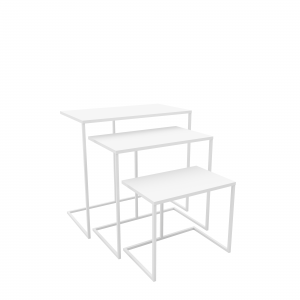 Set de 3 tables gigognes blanches Stoline