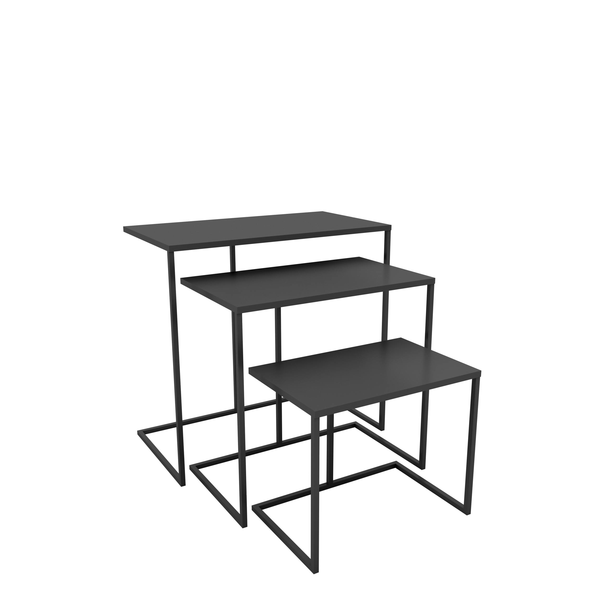Set de 3 tables gigognes noires Stoline