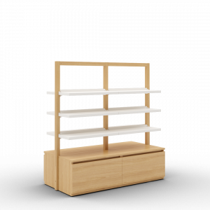 Boline pharmacie gondole étagères 1516 avec caisson de rangement double