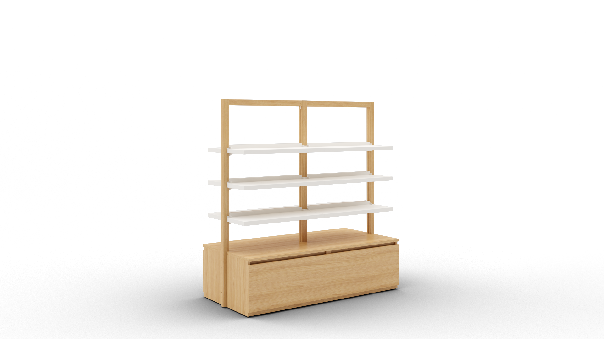 Boline pharmacie gondole étagères 1516 avec caisson de rangement double