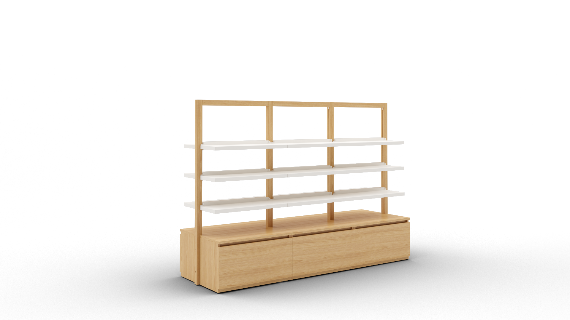 Boline pharmacie gondole étagères 1516 avec caisson de rangement triple