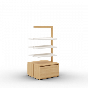 Boline pharmacie gondole étagères 1516 avec caisson de rangement extension