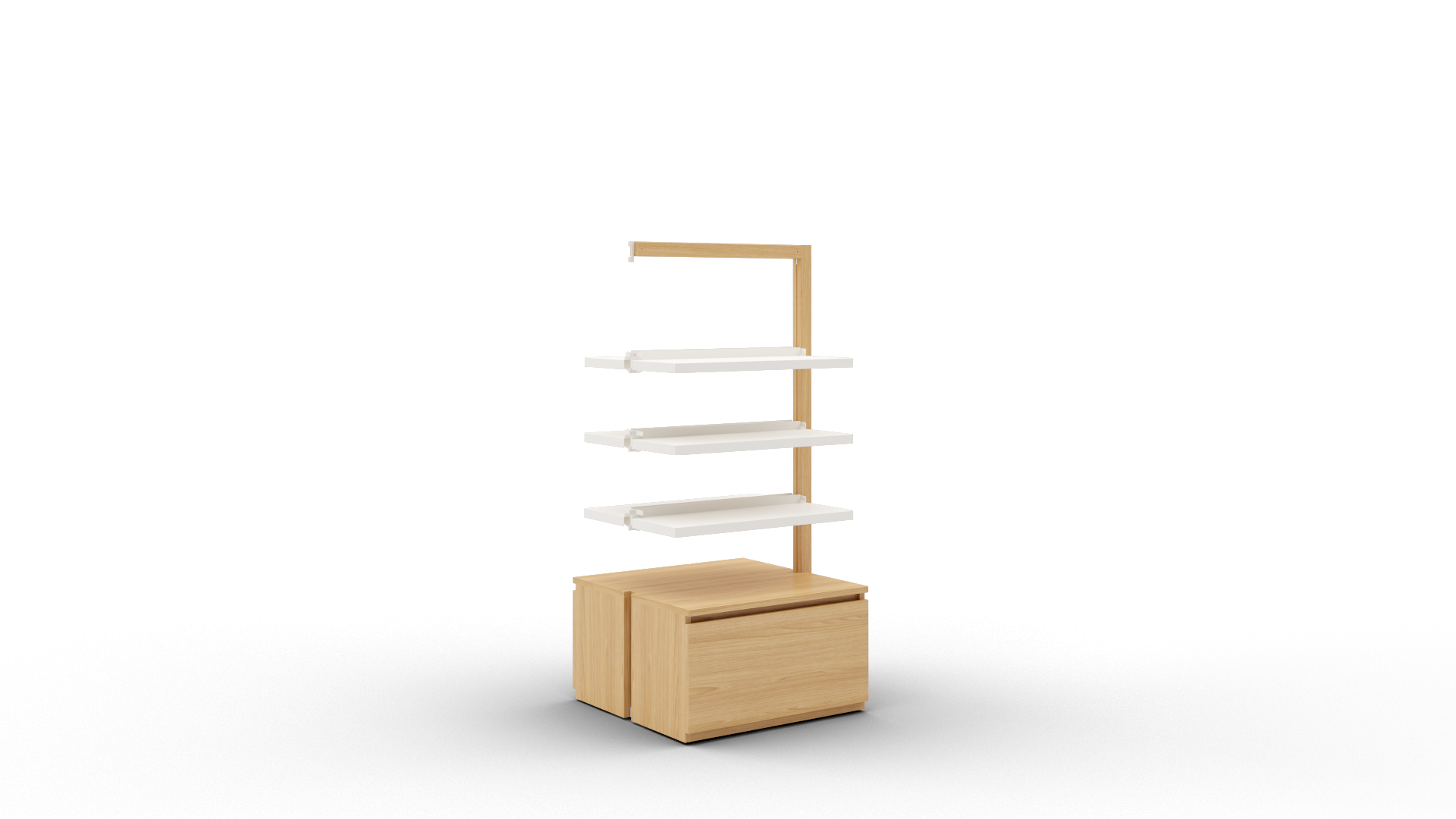 Boline pharmacie gondole étagères 1516 avec caisson de rangement extension