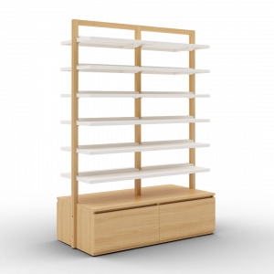 Boline pharmacie gondole étagère 2066 double avec caisson