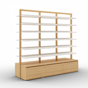 Boline pharmacie gondole étagère 2066 triple avec caisson