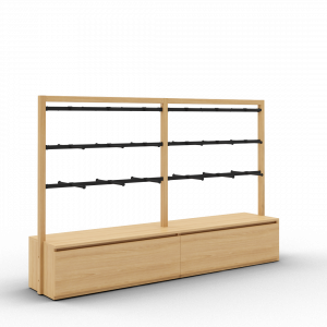 Toline gondole 1500 avec 3 barres penderie et double facing, version double