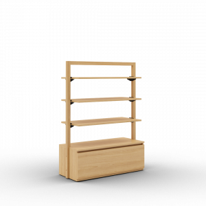 Toline gondole 1500 avec 3 étagères bois