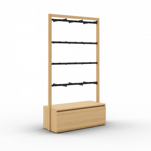 Toline mural 2200 avec 4 barres penderie et doubles facing