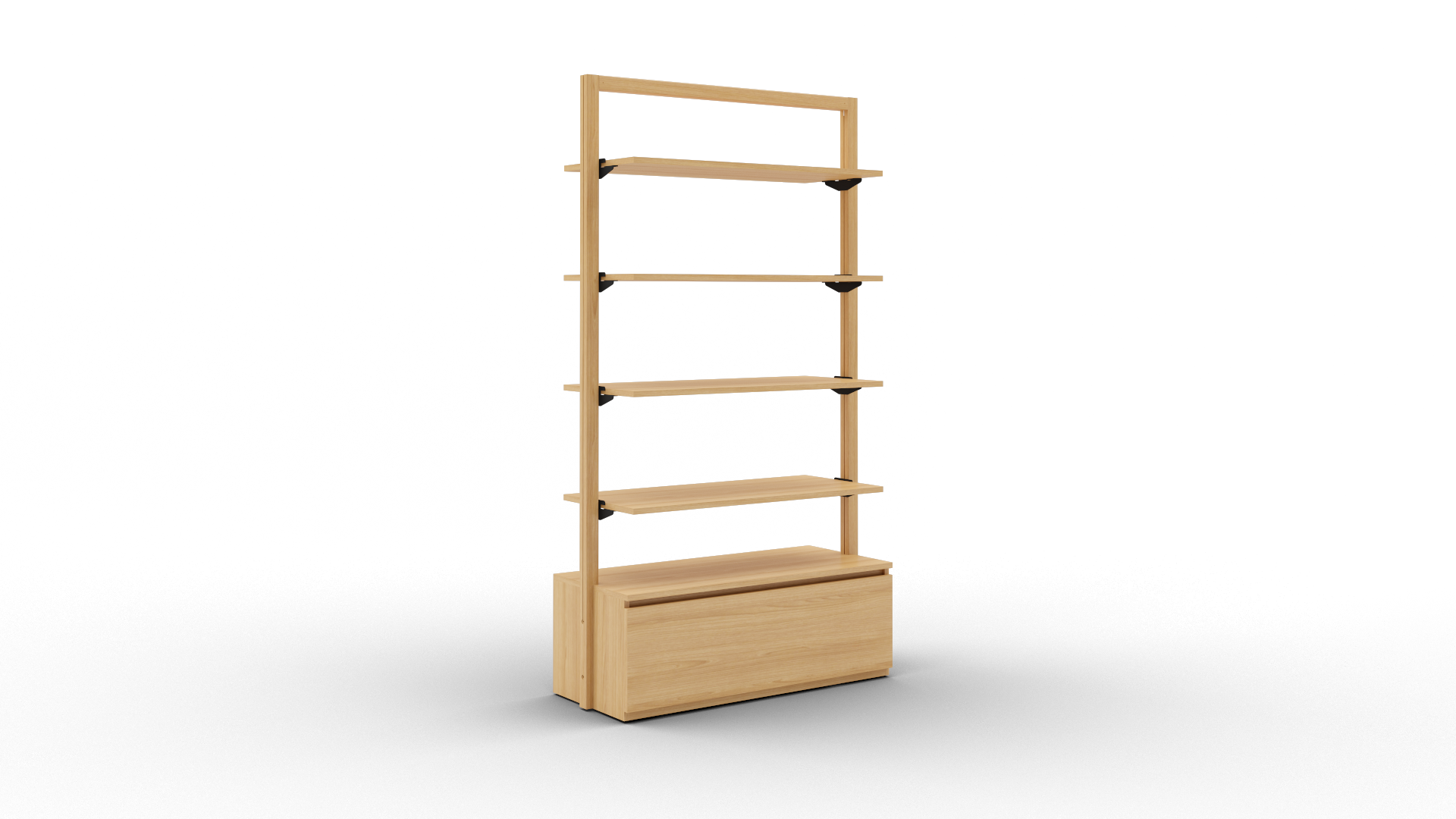 Toline mural 2200 avec 4 étagères bois