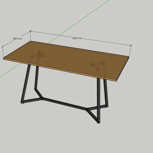 BEX, table d'animation métal noir, plateau bois
