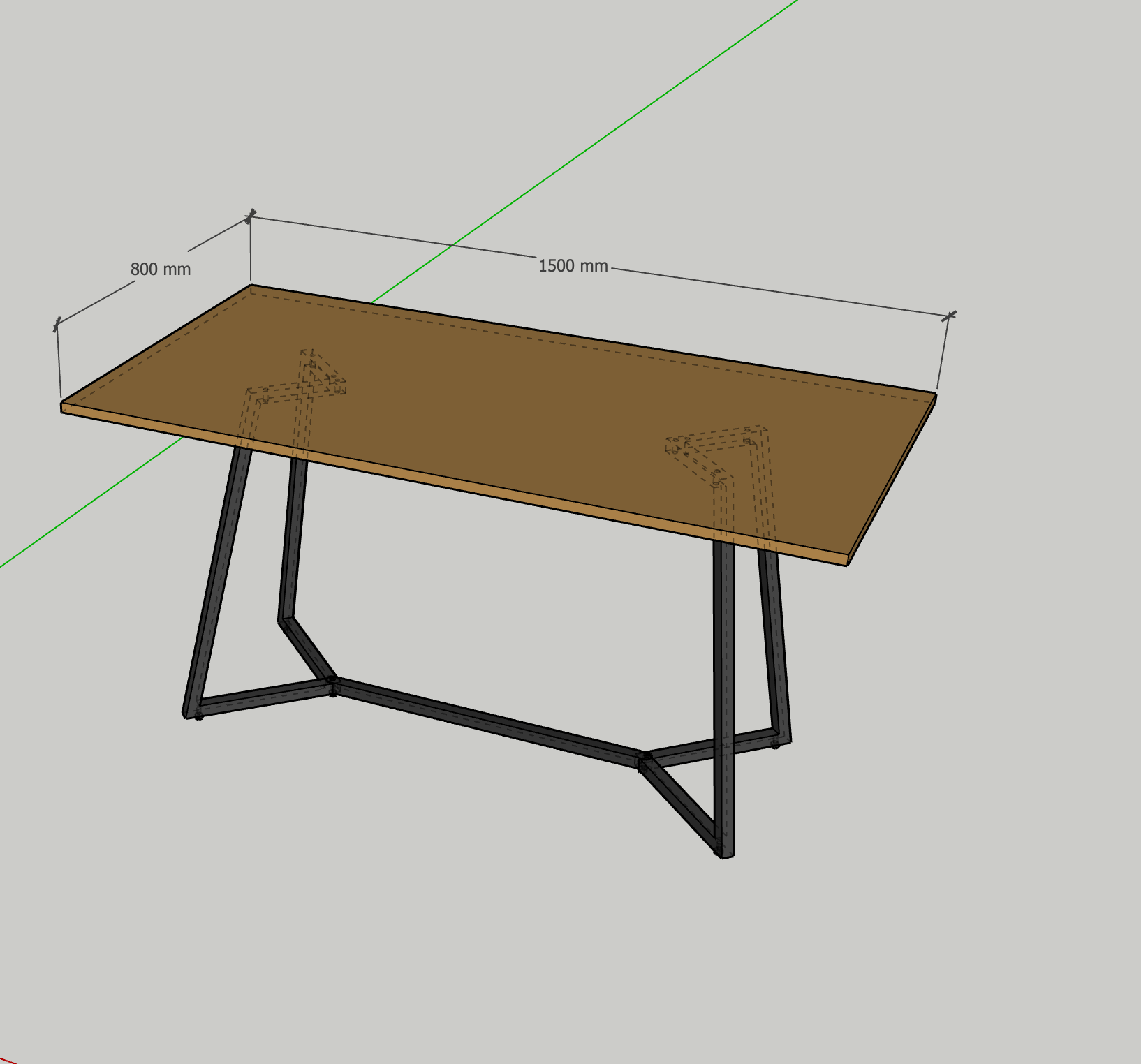 BEX, table d'animation métal noir, plateau bois