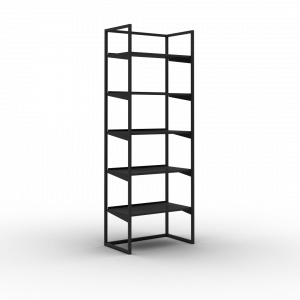 Coline 2200, meuble mural autoportant noir 5 étagères métal