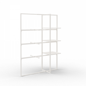 Xoline portant à vêtements extensible blanc 3 étagères métal 3 barres penderie avec double facing